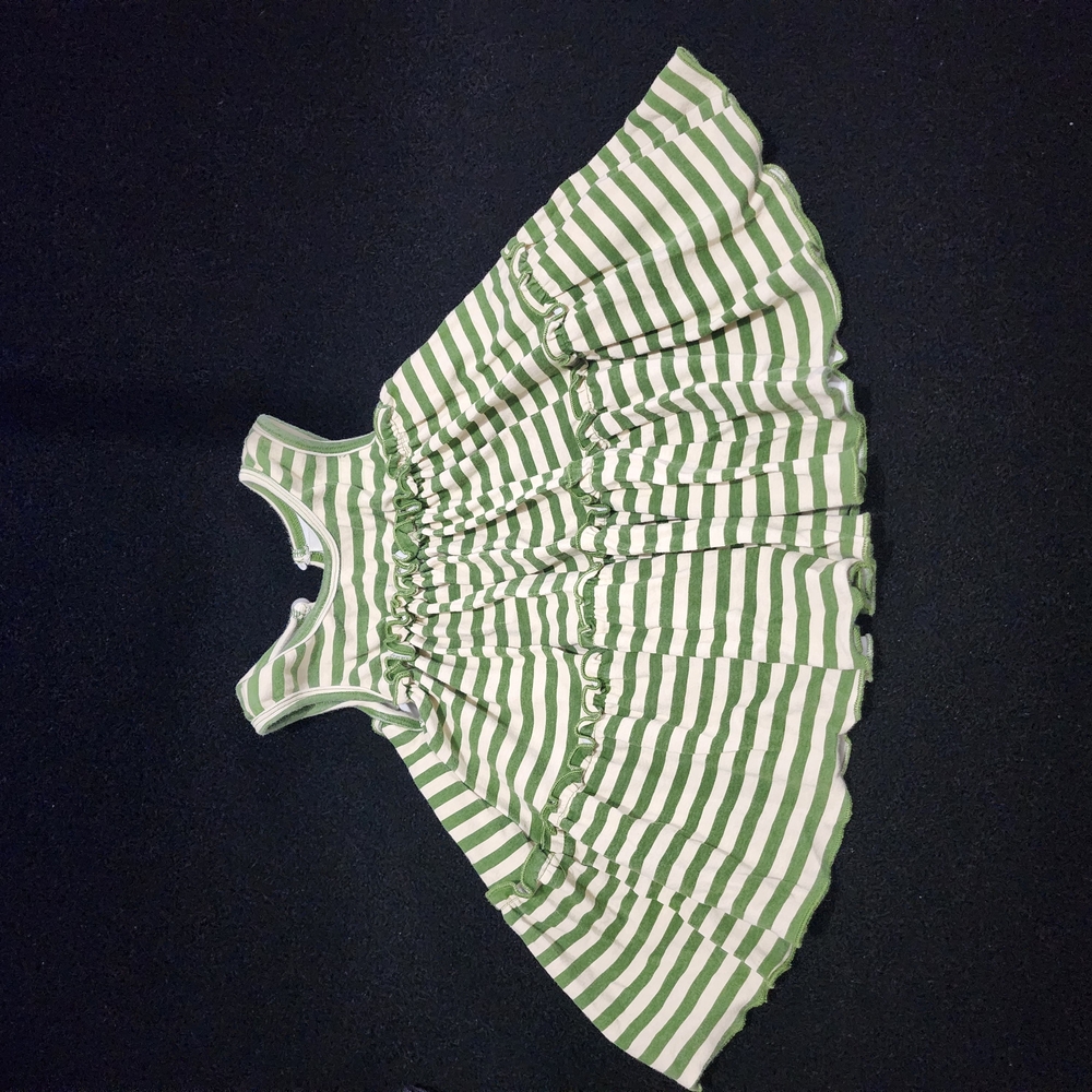 Green and White Striped Dress